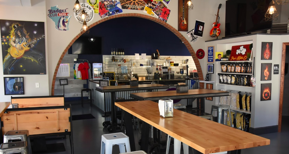The inside of guitar for life cafe.