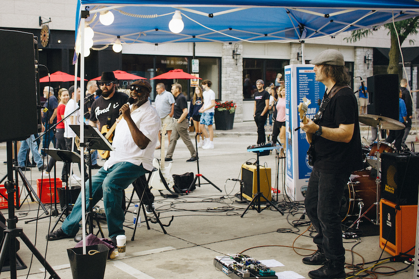 A band performing at friday night live.