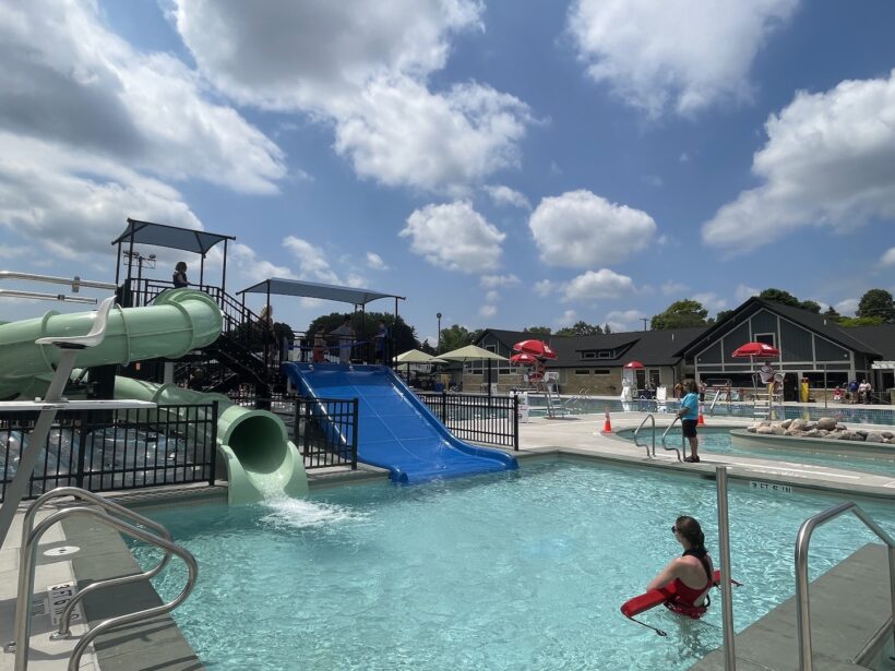 The slide at the buchner pool.