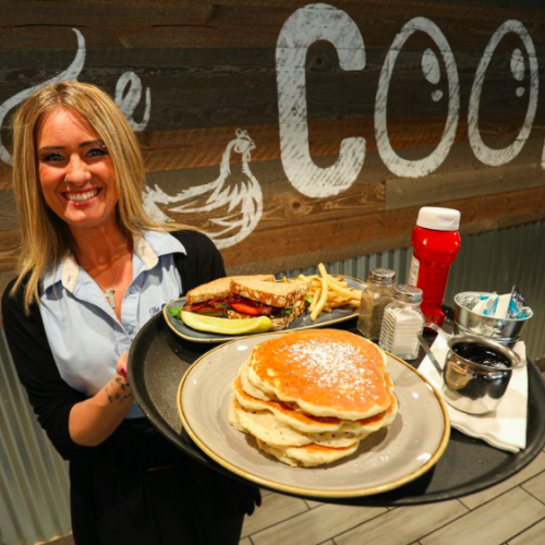 A waitress at the Coop.